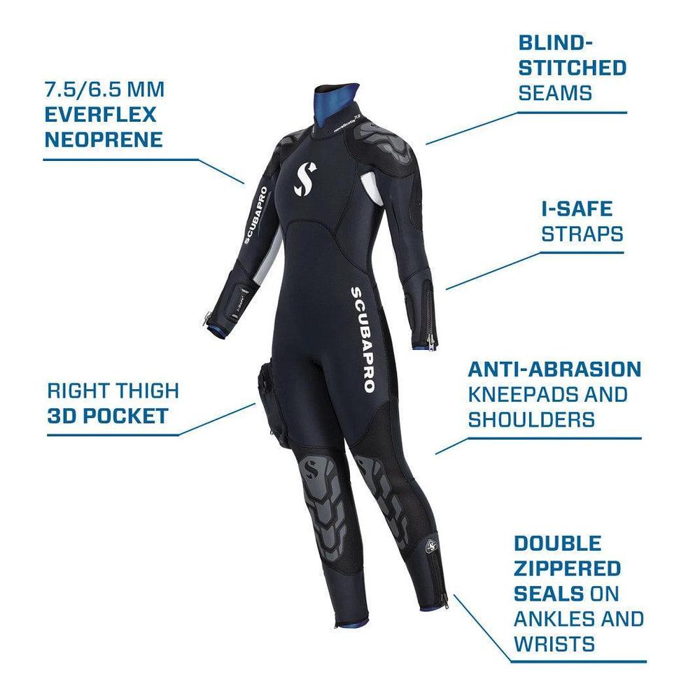 Scubapro Novascotia Steamer 7.5mm Womens Semi Drysuit w/ Hood-