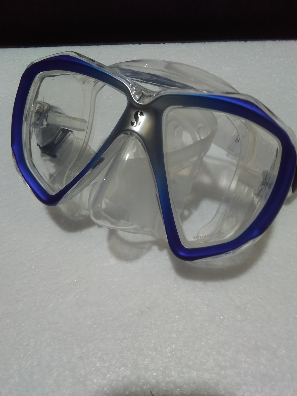 Used Scubapro Spectra Dive Mask-Silver/Blue-Clear Skirt-