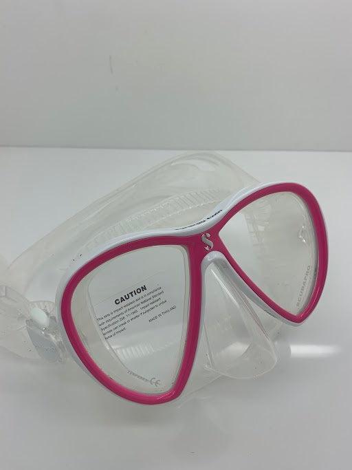 Used Scubapro Synergy Twin Trufit Scuba Diving Mask-Clear/Pink-Very Good-