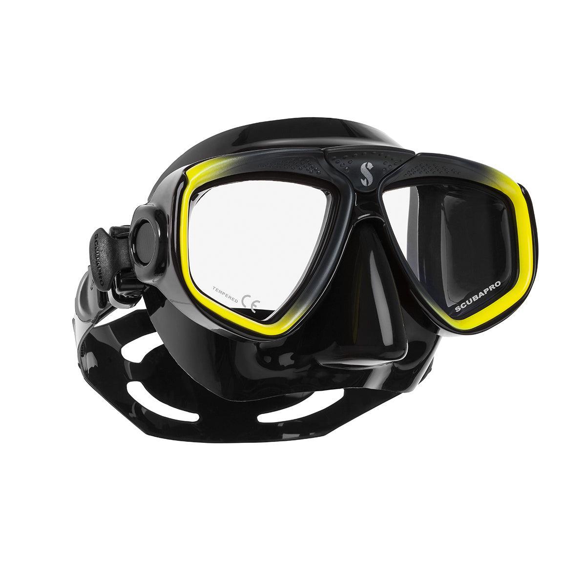 Scubapro Zoom Low-Volume Dual Lens Scuba Diving Mask-Yellow Black-