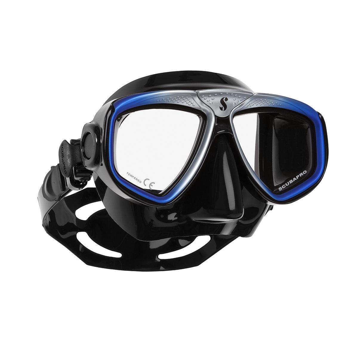 Scubapro Zoom Low-Volume Dual Lens Scuba Diving Mask-Blue Silver-