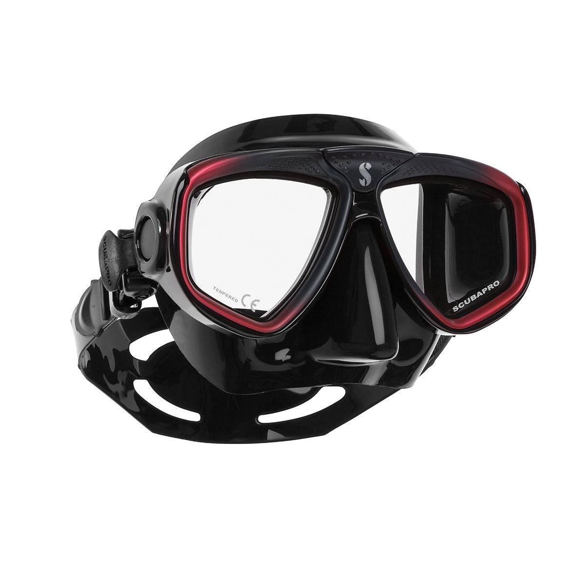 Scubapro Zoom Low-Volume Dual Lens Scuba Diving Mask-Red Black-