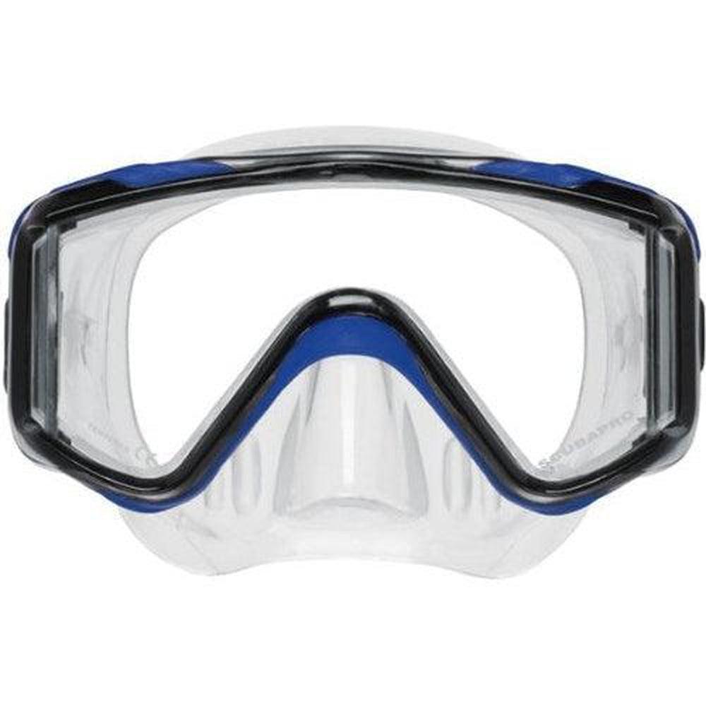 Scubapro Crystal Vu Plus Single Lens Scuba Diving Mask w/o Purge-Black/Blue/Gray