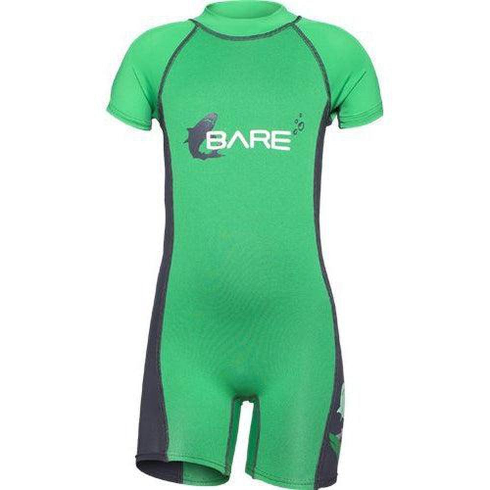 Bare 1 MM Guppy Shorty Kids Scuba Diving Wetsuit-Green