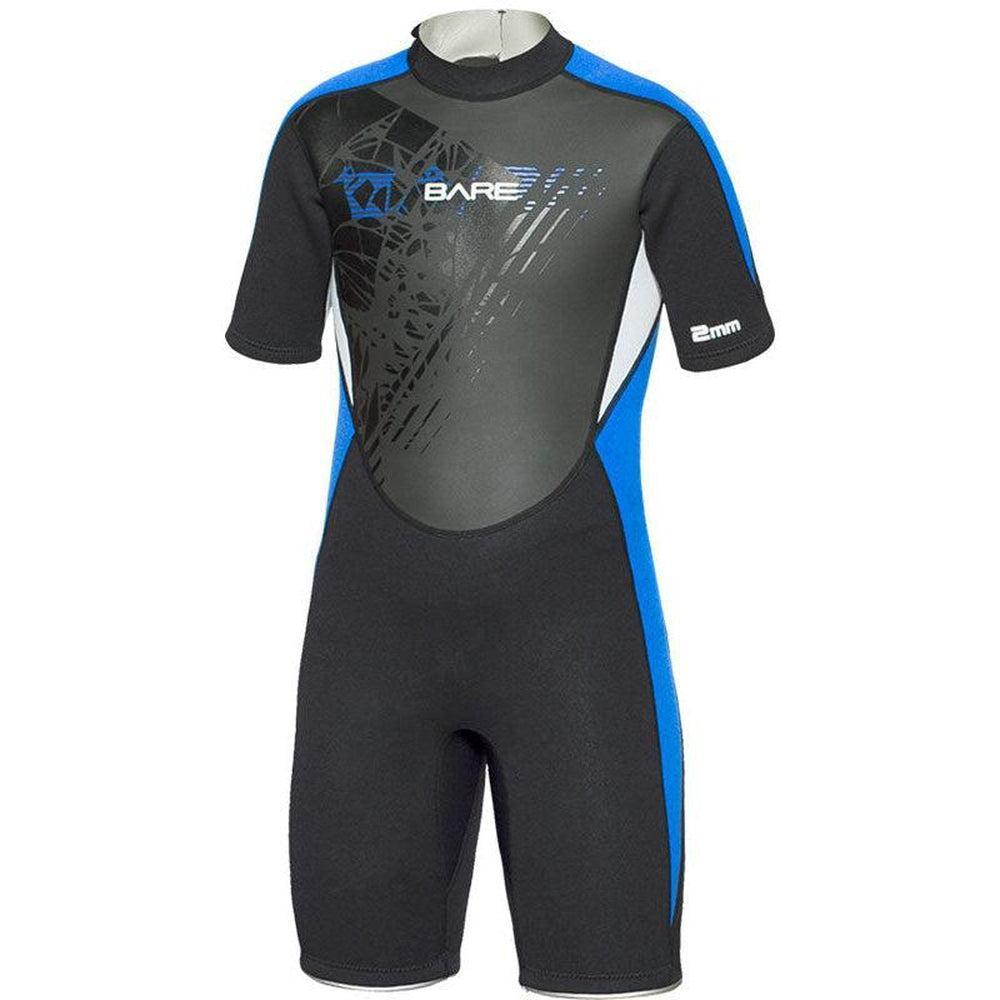 Bare 2 MM Manta Shorty Neoprene Youth Scuba Diving Wetsuit-Blue