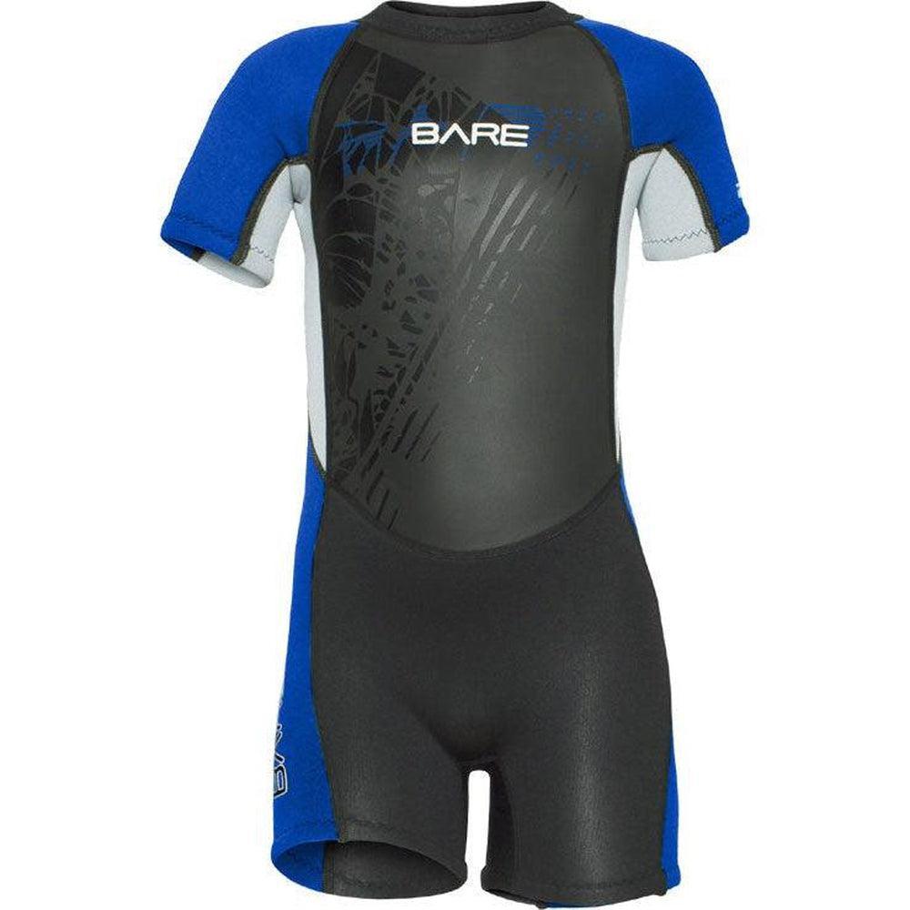 Bare 2 MM Tadpole Shorty Neoprene Kids Scuba Diving Wetsuit-Blue