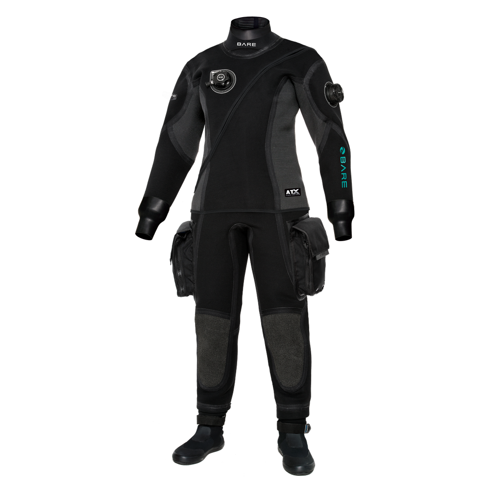 Bare Guardian Tech Womens Drysuit w/ Tech Boots-Aqua