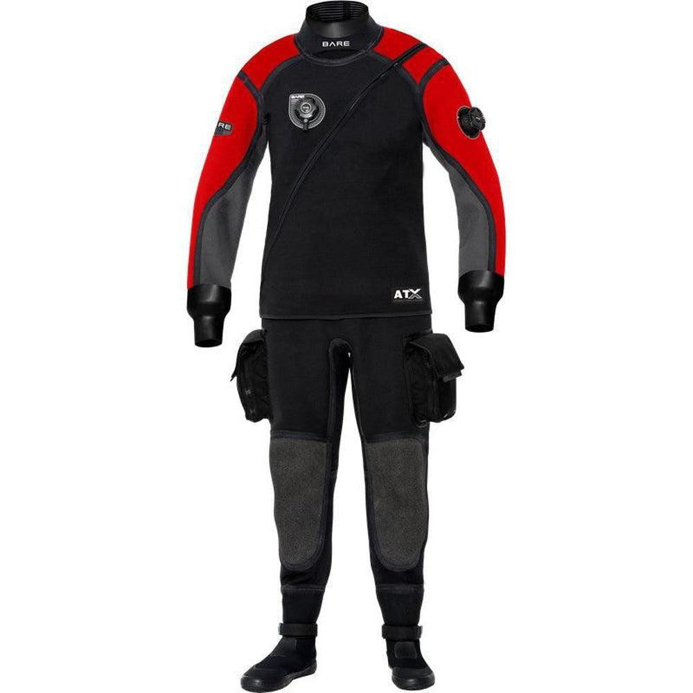 Bare Sentry Tech Mens Drysuit w/ Tech Boots-Red