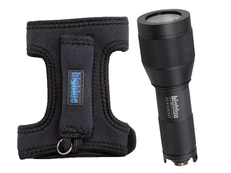 BigBlue 450 Lumen Mini Dive Light with Glove & Batteries and Tail Switch-