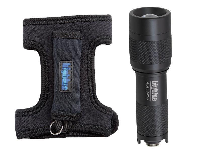BigBlue 450 Lumen Mini Dive Light with Glove & Batteries and Tail Switch-