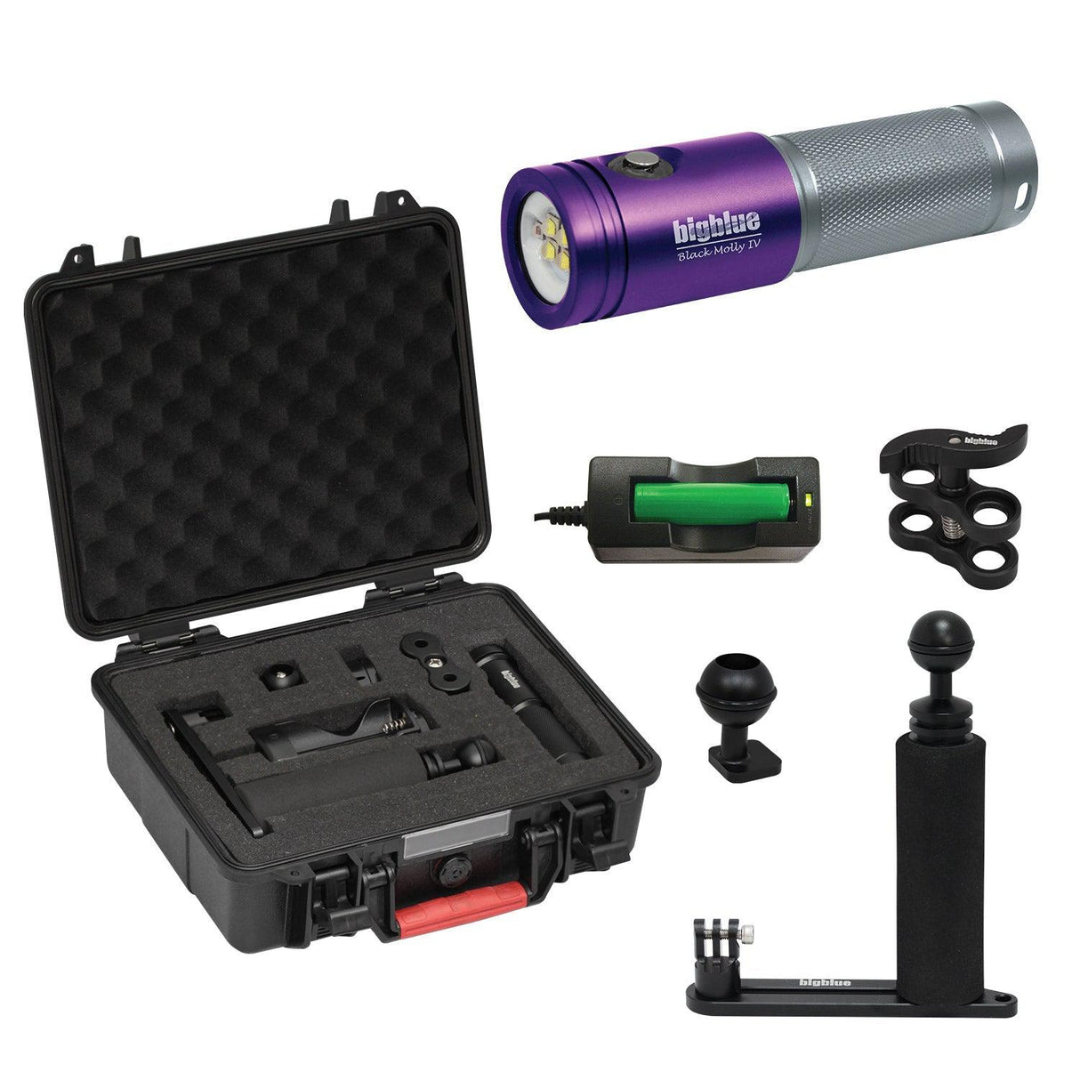 BigBlue AL1800XWP-II Purple & SingleArm Tray with Hard Case-