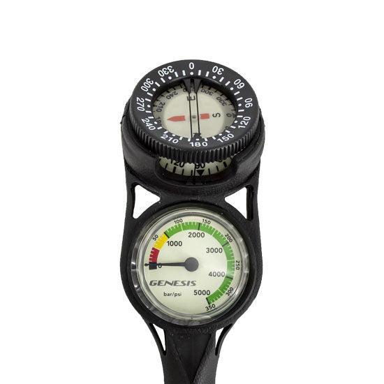 Genesis Two Gauge Analog Mini Console: Pressure Gauge + Compass-
