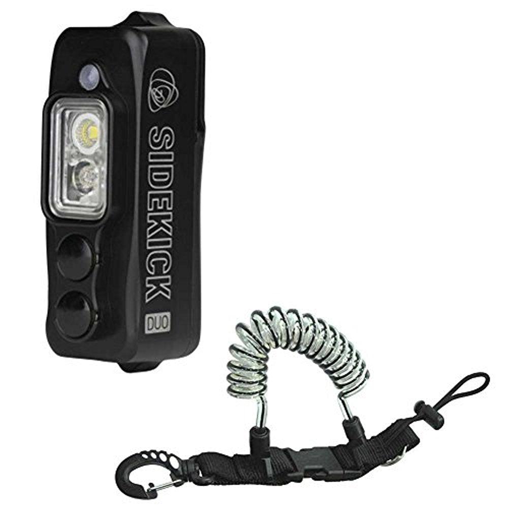 Light and Motion Sidekick Duo (Spot/Flood) Black w/ FREE Coil Lanyard-