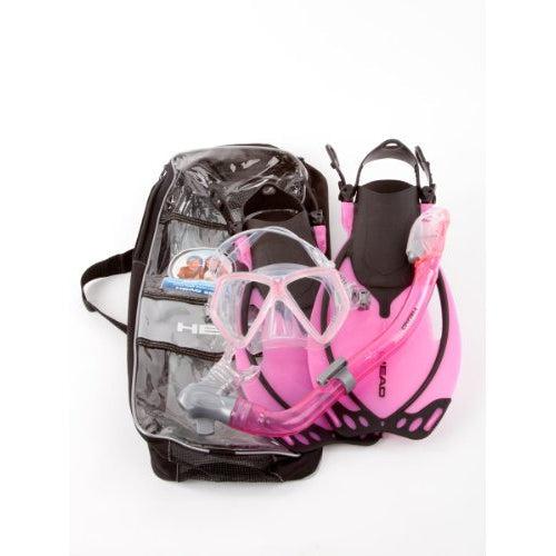 Mares Pirate Junior Deluxe Silicone Mask, Fins, Dry Snorkel Set-Pink