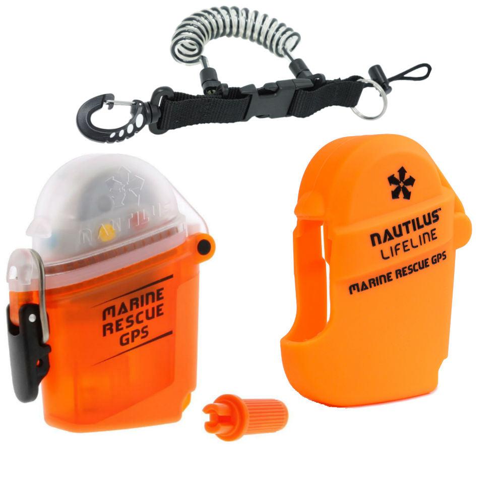 Nautilus LifeLine Marine GPS and Silicone Pouch w/ free DiveCatalog's Coil Lanyard-