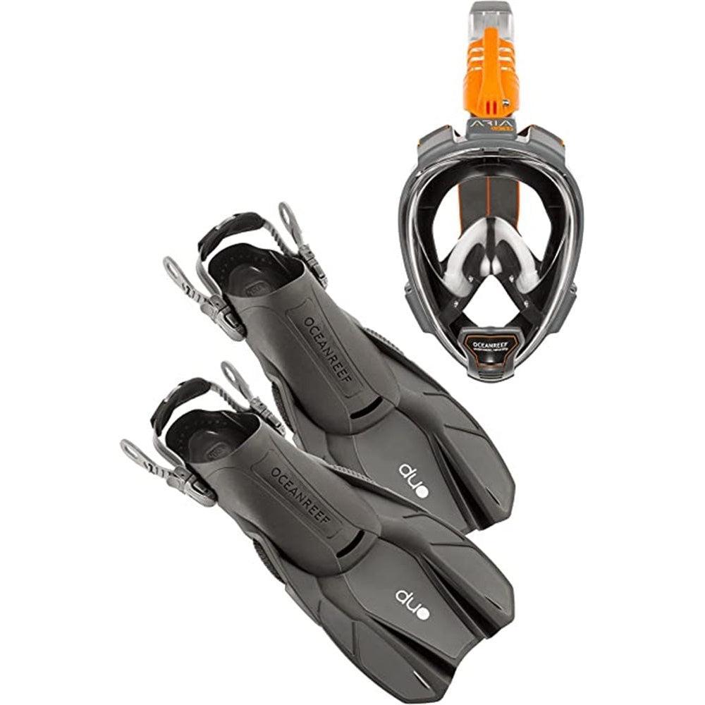 OCEAN REEF - Aria QR+ & DUO Fins Combo-Black-L/XL-L/XL