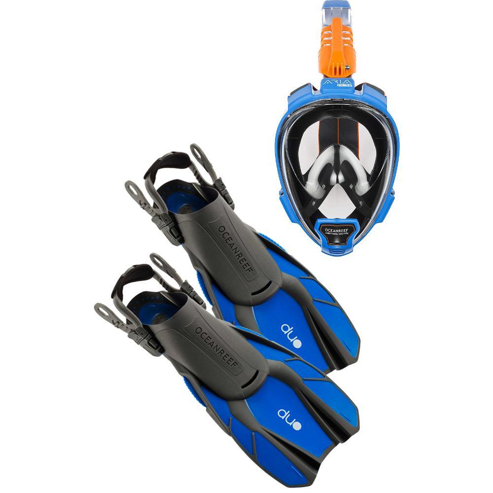 OCEAN REEF - Aria QR+ & DUO Fins Combo-Blue-L/XL-L/XL