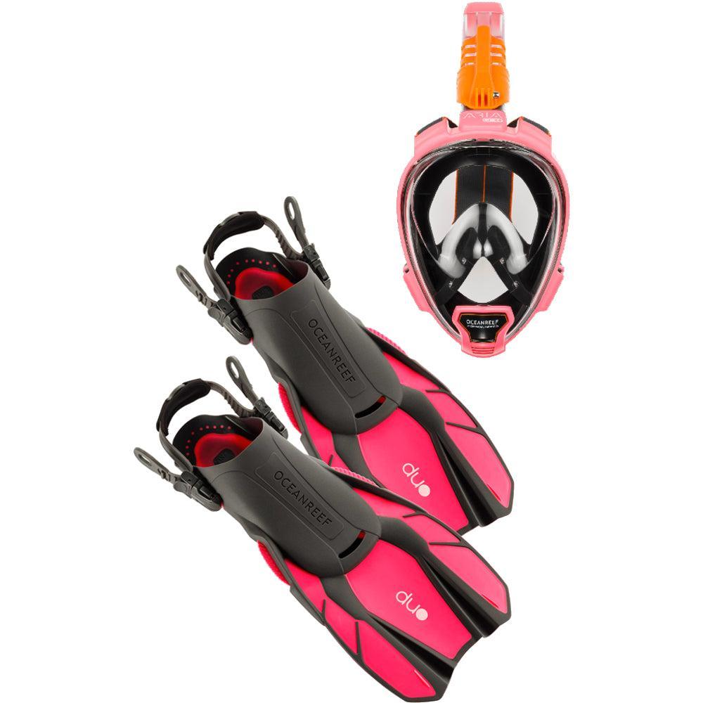 OCEAN REEF - Aria QR+ & DUO Fins Combo-Pink-M/L-L/XL