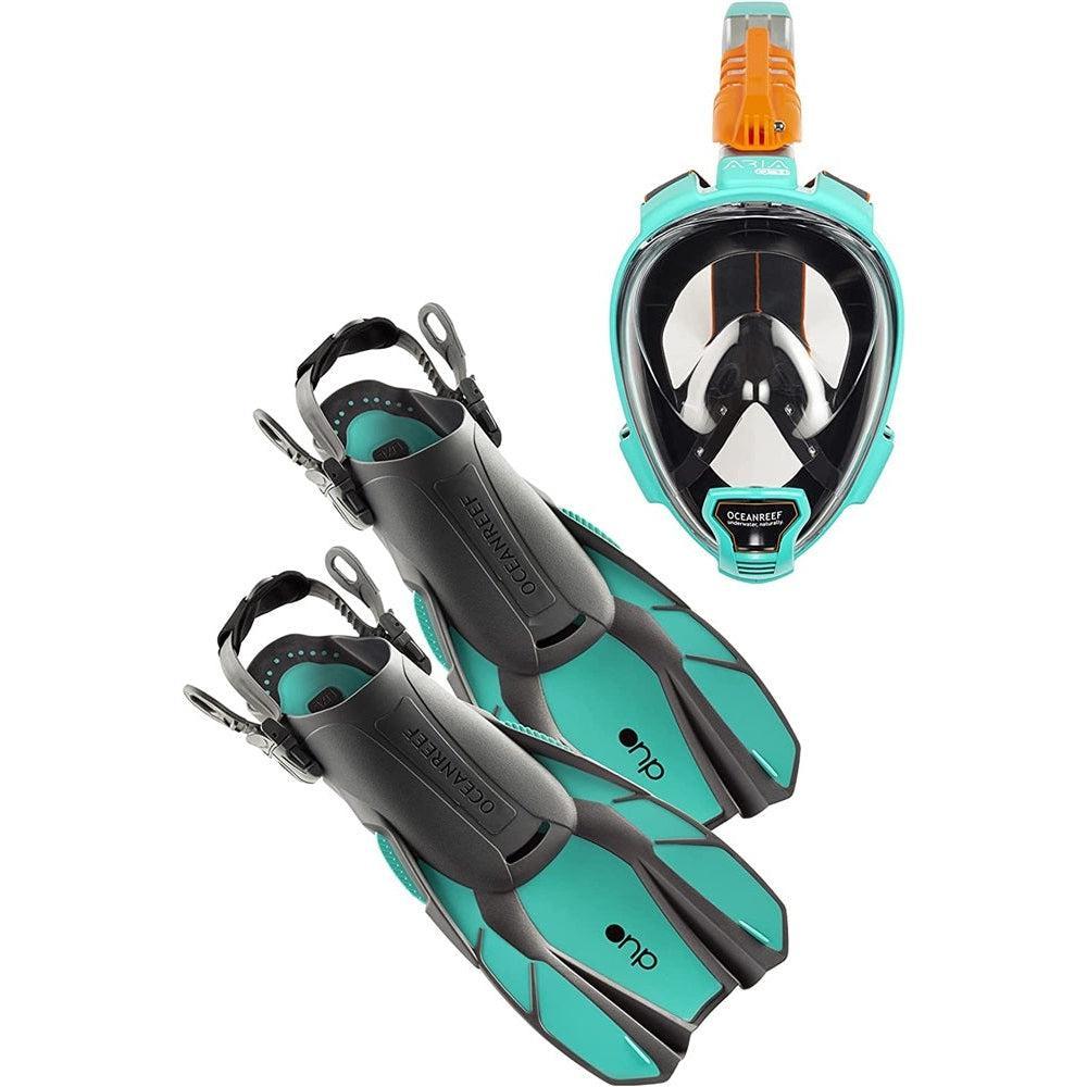 OCEAN REEF - Aria QR+ & DUO Fins Combo-Teal-L/XL-L/XL