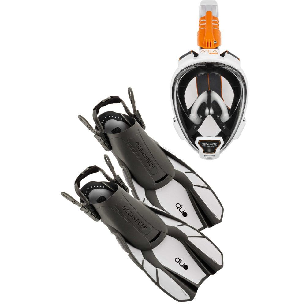 OCEAN REEF - Aria QR+ & DUO Fins Combo-White-M/L-L/XL