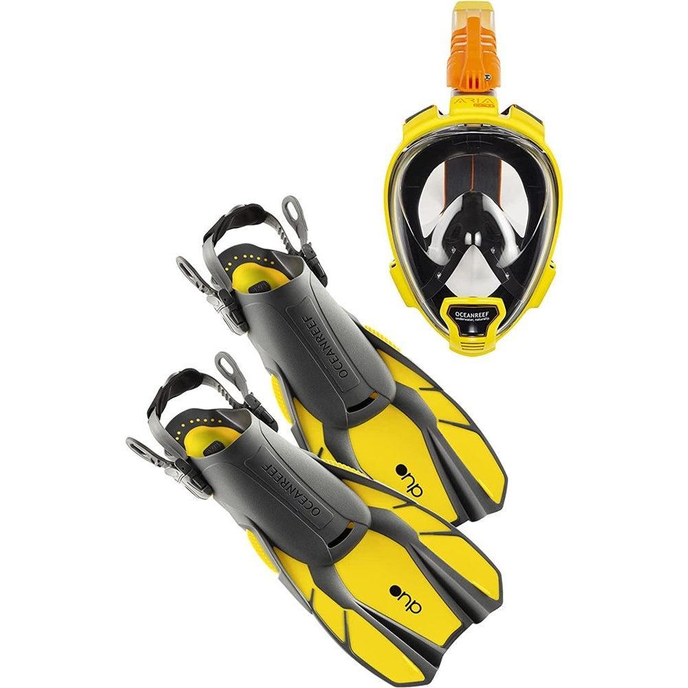 OCEAN REEF - Aria QR+ & DUO Fins Combo-Yellow-S/M-S/M