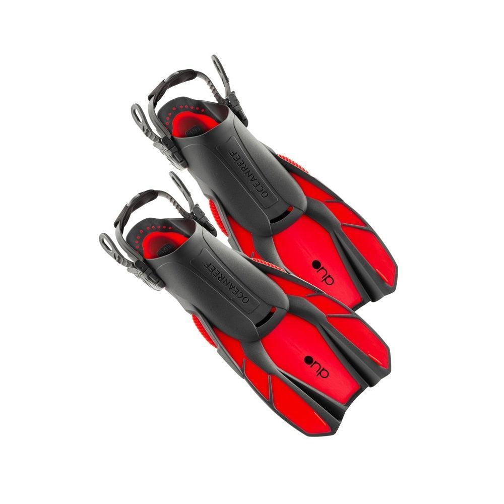 Ocean Reef Duo Travel Fins-Red