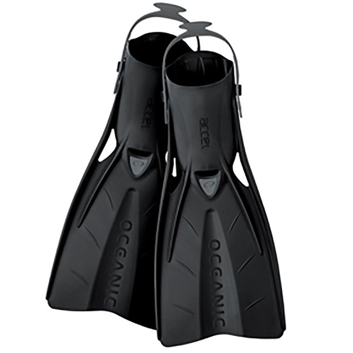 Oceanic Accel Open Heel Scuba Diving Fins-BLACK