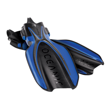 Oceanic Manta Ray Open Heel Scuba Diving Fins-OCEANIC BLUE/BLACK