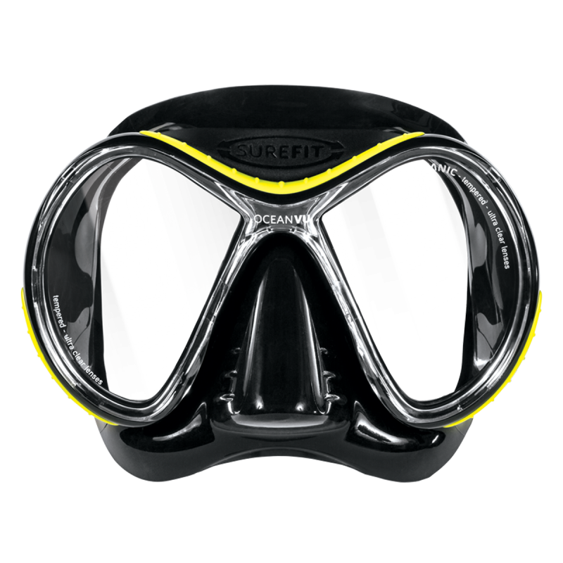 Oceanic OceanVu Lightweight Dive Mask-BLACK/YELLOW