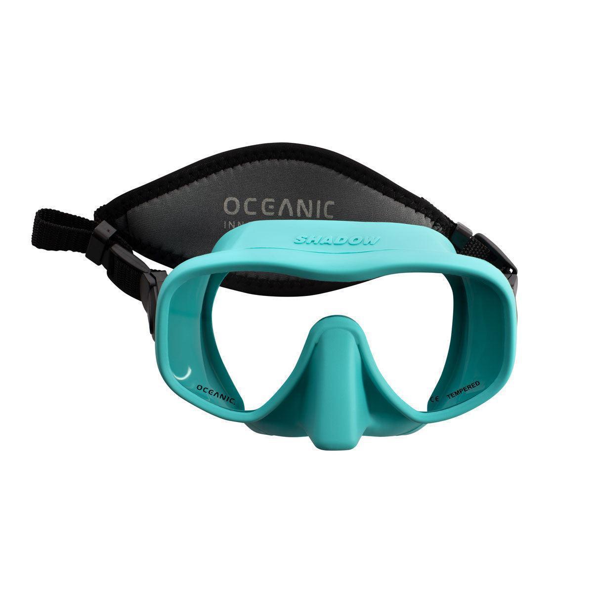 Oceanic Shadow Single Lens Low Volume Frameless Dive Mask-SEA BLUE