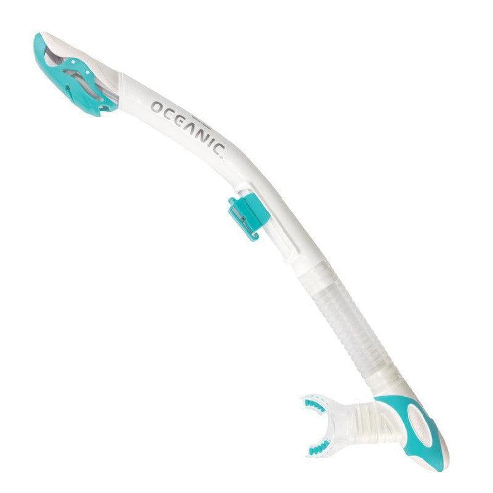 Oceanic Ultra Dry Dive Snorkel-WHITE/SEA BLUE