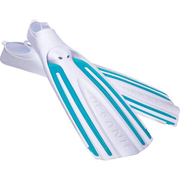 Oceanic Viper 2 Full Foot Scuba Diving Fins-WHT/AQUA