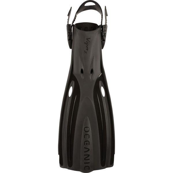 Oceanic Viper 2 Open Heel Scuba Diving Fins-BLACK/BLACK