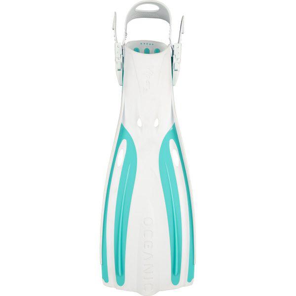 Oceanic Viper 2 Open Heel Scuba Diving Fins-WHITE/AQUA