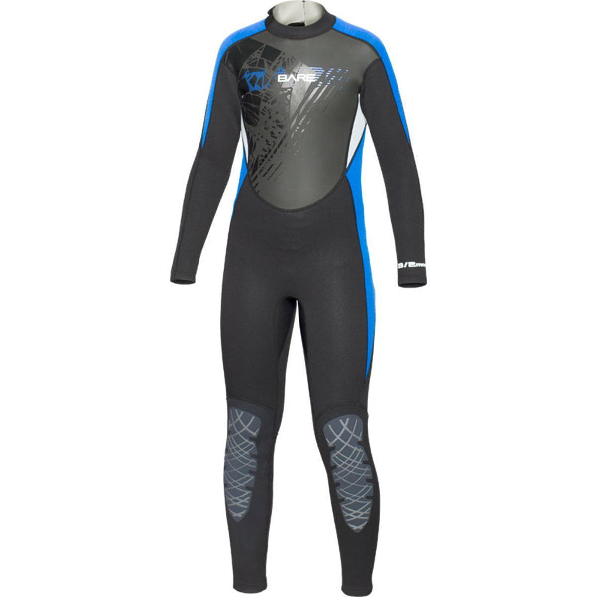Open Box Bare 3/2mm Manta Full Wetsuit, Youth-Blue-06-