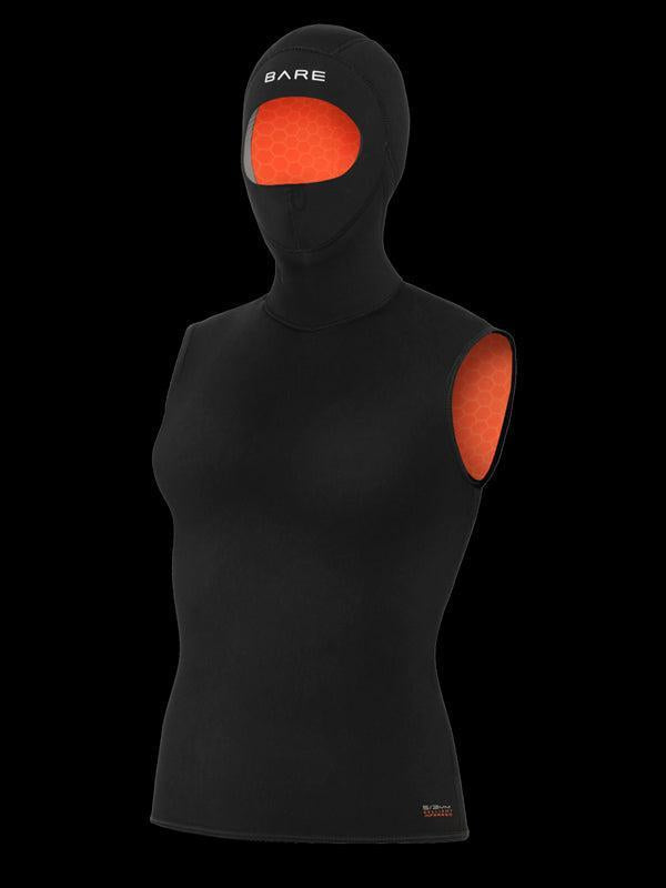 Open Box Bare 7/3mm Ultrawarmth Hooded Vest Mens-Black-S-