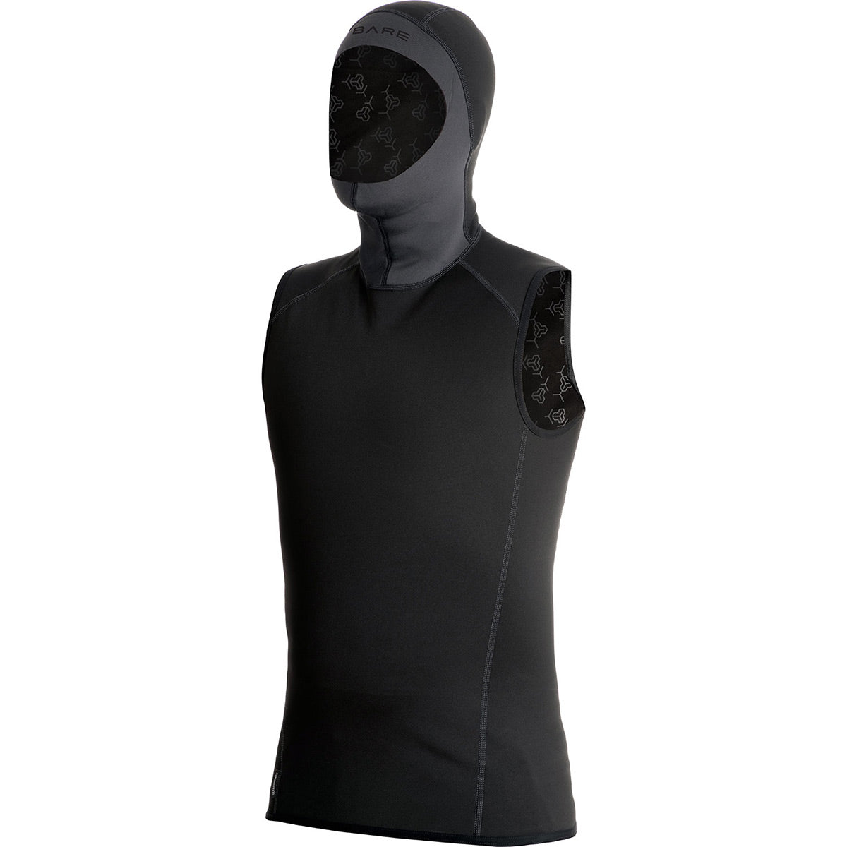 Open Box Bare EXOWEAR Hooded Vest Unisex-Black-2XS-