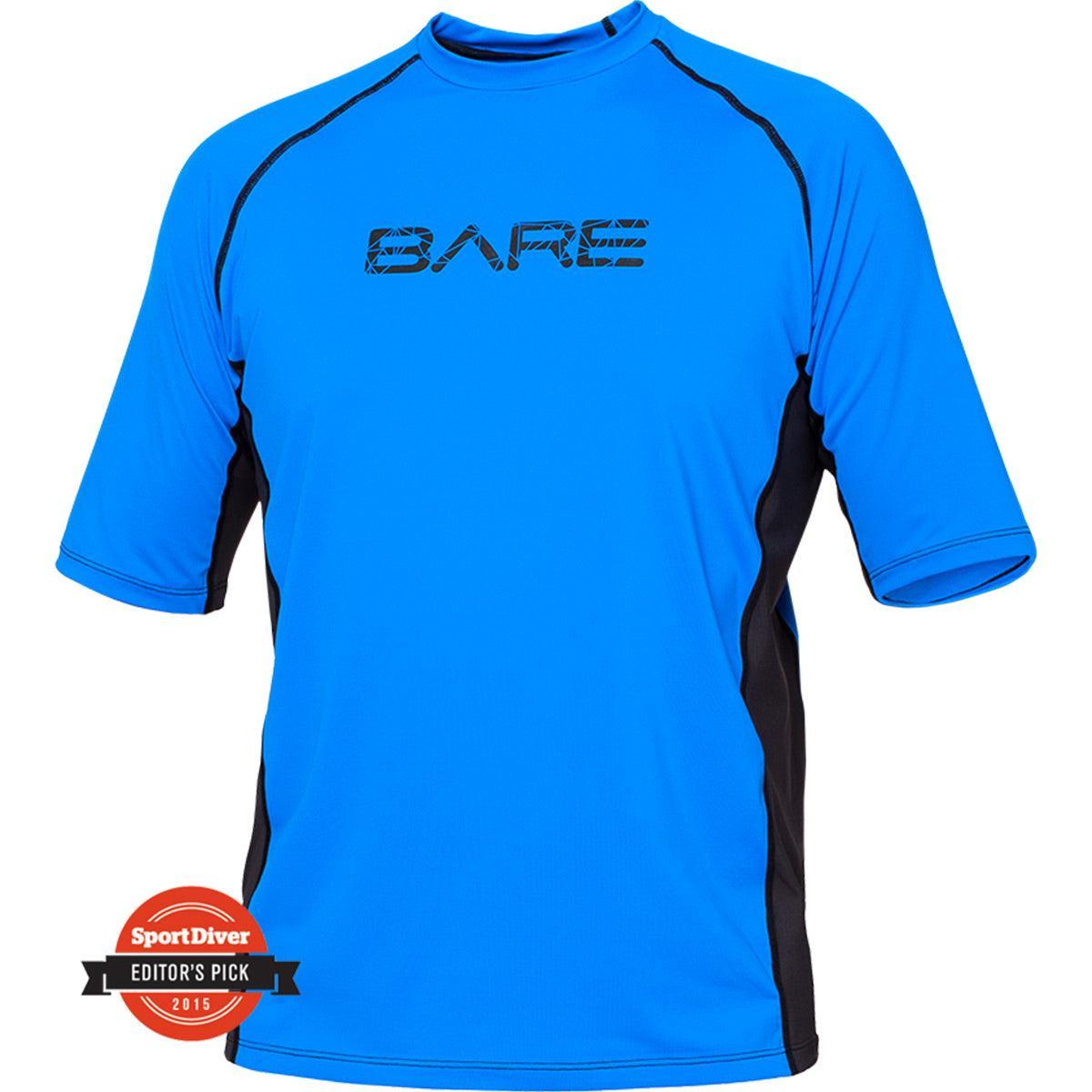 Open Box Bare Sunguard, Short Sleeve, Mens-Blue-M-