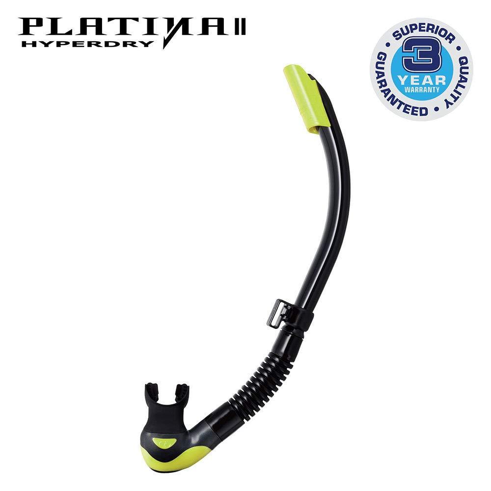 Open Box Tusa Platina Hyperdry II Scuba Diving Snorkel-Good-Black/Yellow-