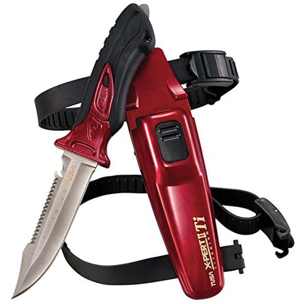 Used Tusa X-Pert II Titanium Knife-Metallic Dark Red