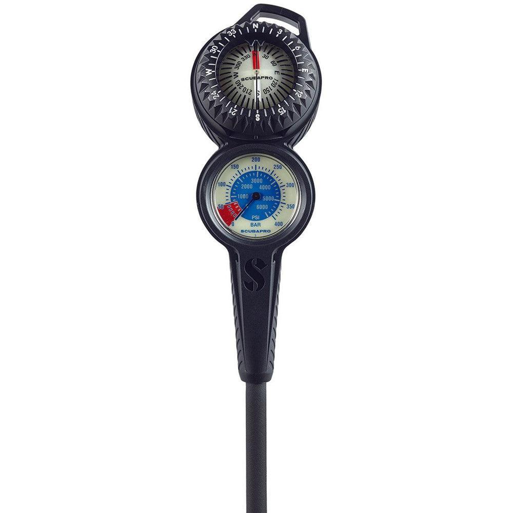 Scubapro 2-Gauge Compass, Metal Compact Pressure Gauge Dual Bar/PSI Dive Console-