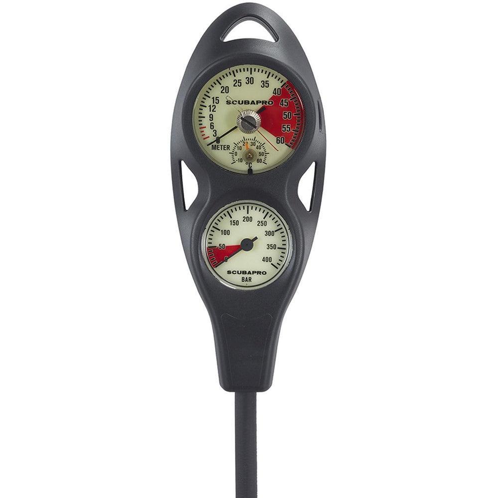 Scubapro 2-Gauge In-Line Compact Plastic Pressure Gauge, Standard Depth Gauge Dive Console-