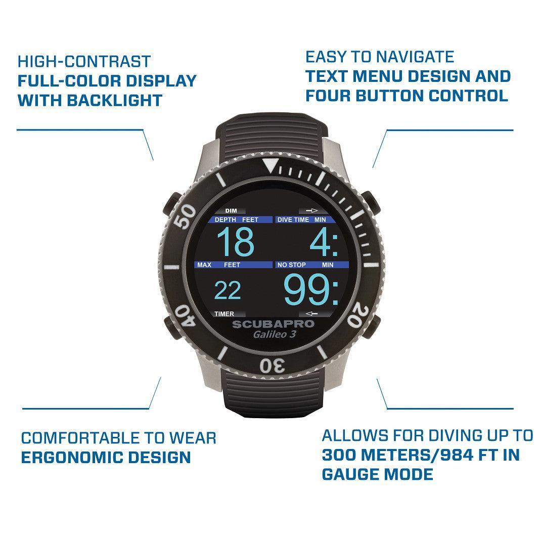 Scubapro Galileo 3 (G3) Wrist Dive Computer w/ Transmitter Smart + Pro-