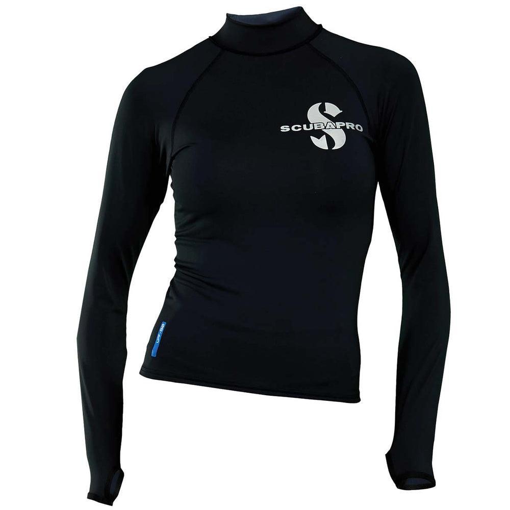 ScubaPro Long Sleeve Womens Swim Rash Guard-Black