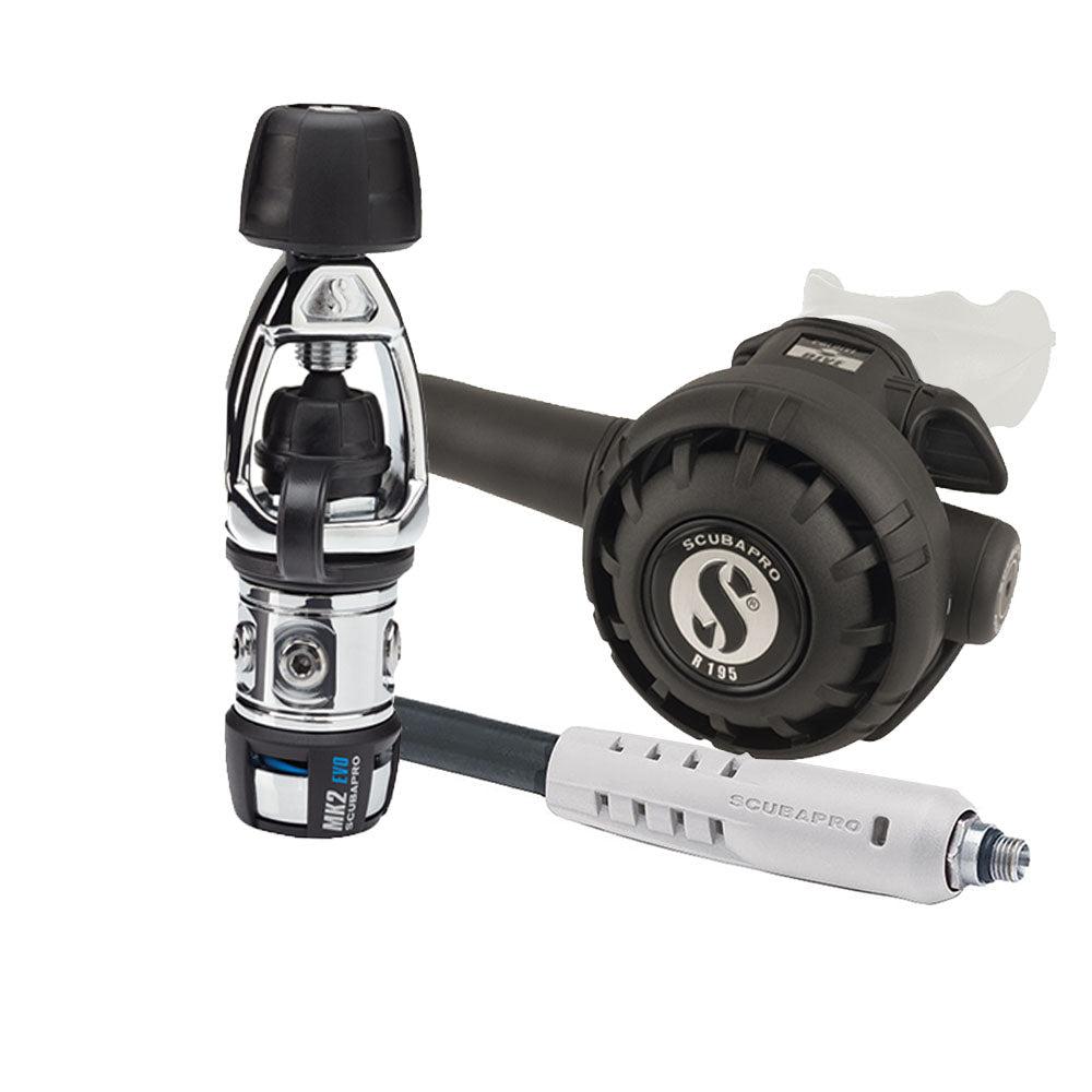 ScubaPro MK2 EVO/R195 Dive Regulator INT with Mouthpiece & Hose Protector-White