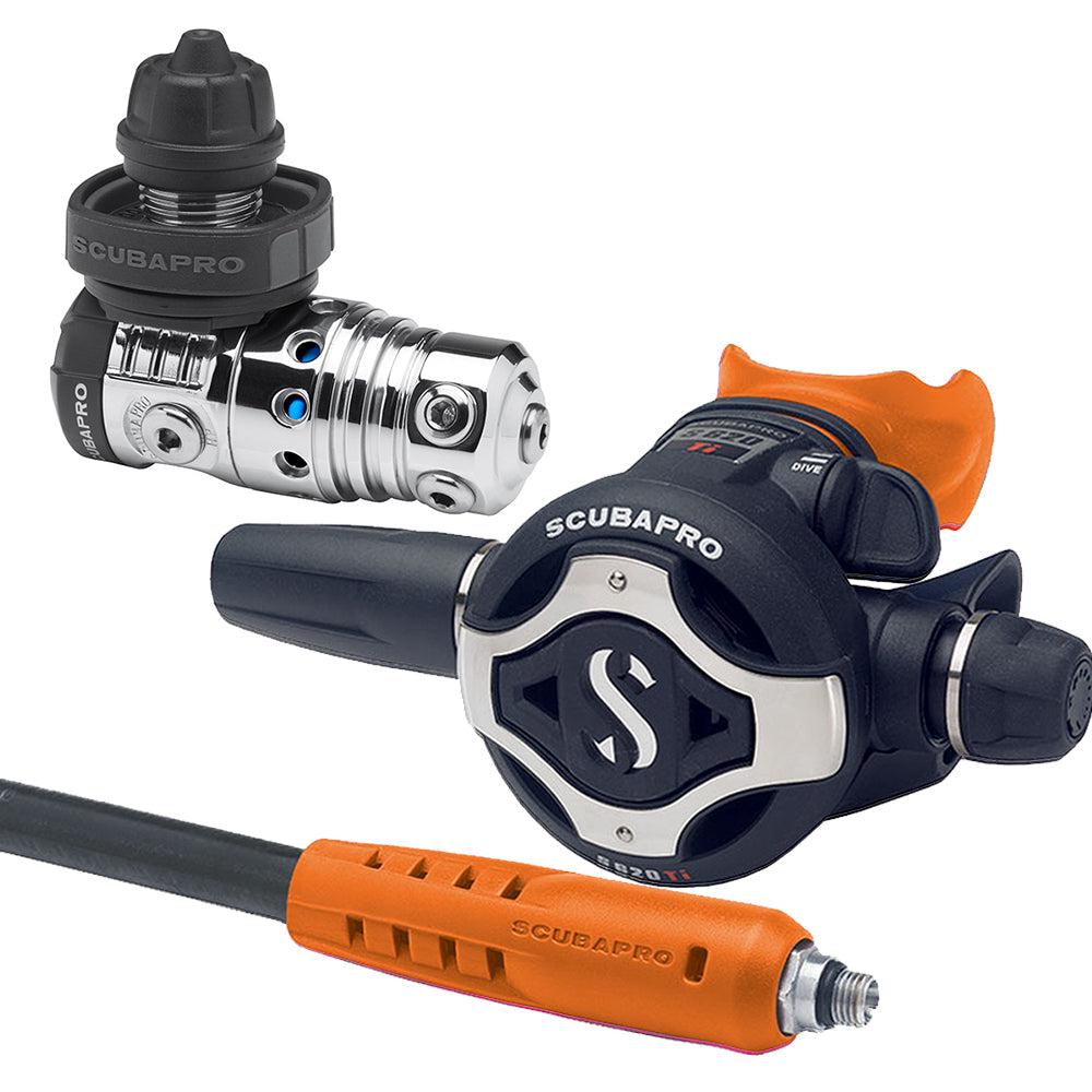 ScubaPro MK25 EVO DIN 300/S620 TI Dive Regulator with Mouthpiece & Hose Protector-Orange