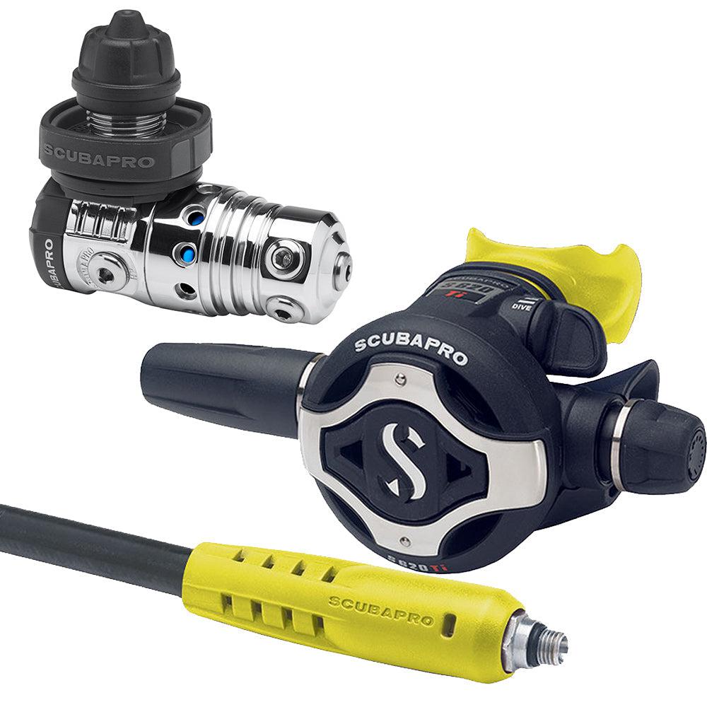 ScubaPro MK25 EVO DIN 300/S620 TI Dive Regulator with Mouthpiece & Hose Protector-Yellow