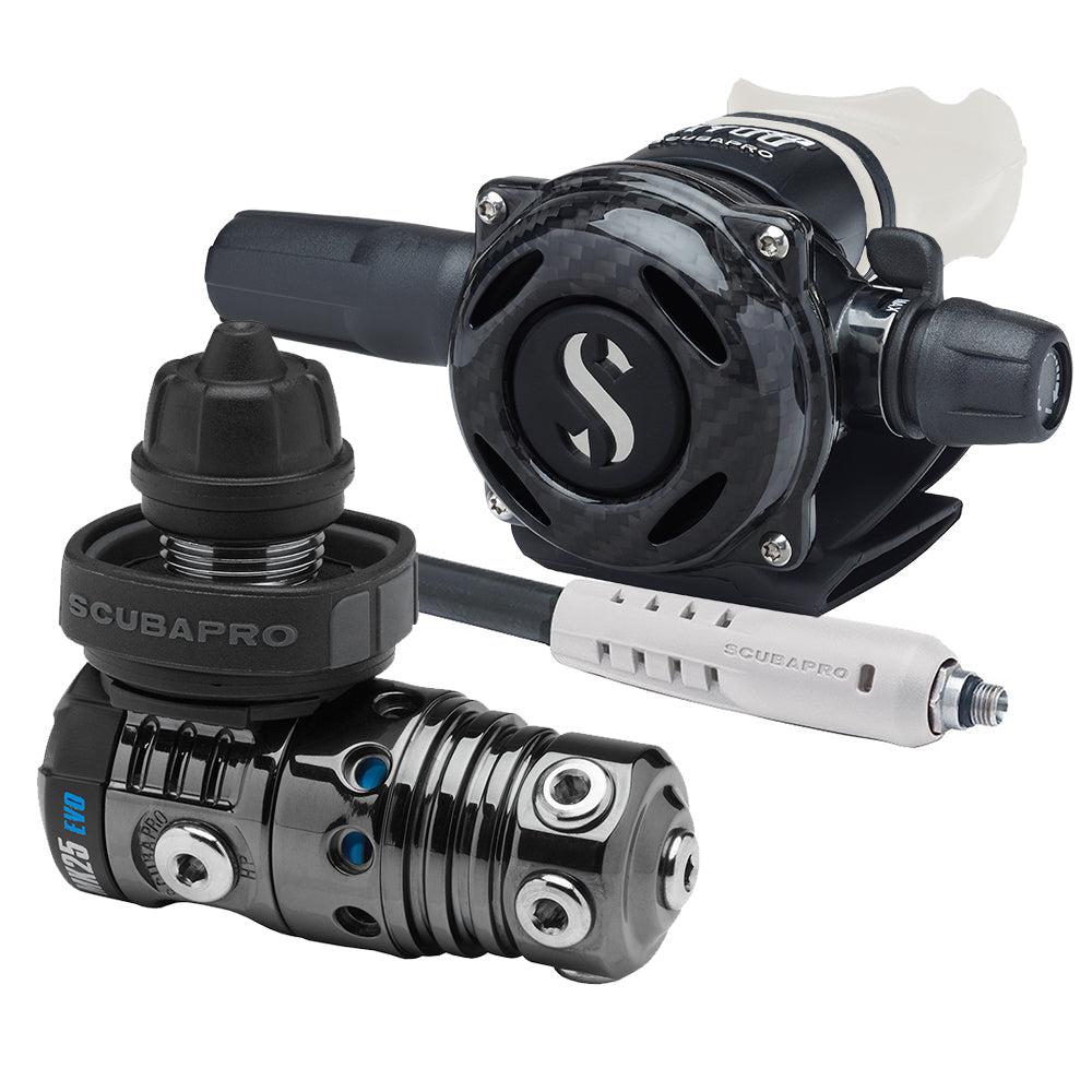 ScubaPro MK25 EVO/A700 CARBON BT Dive Regulator DIN with Mouthpiece & Hose Protector-White