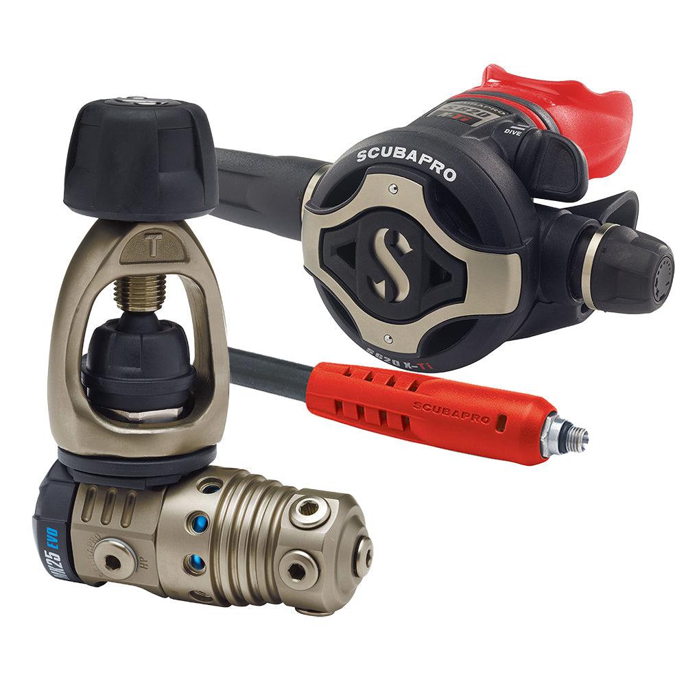 ScubaPro MK25T EVO/S620 X-TI Dive Regulator INT with Mouthpiece & Hose Protector-Red