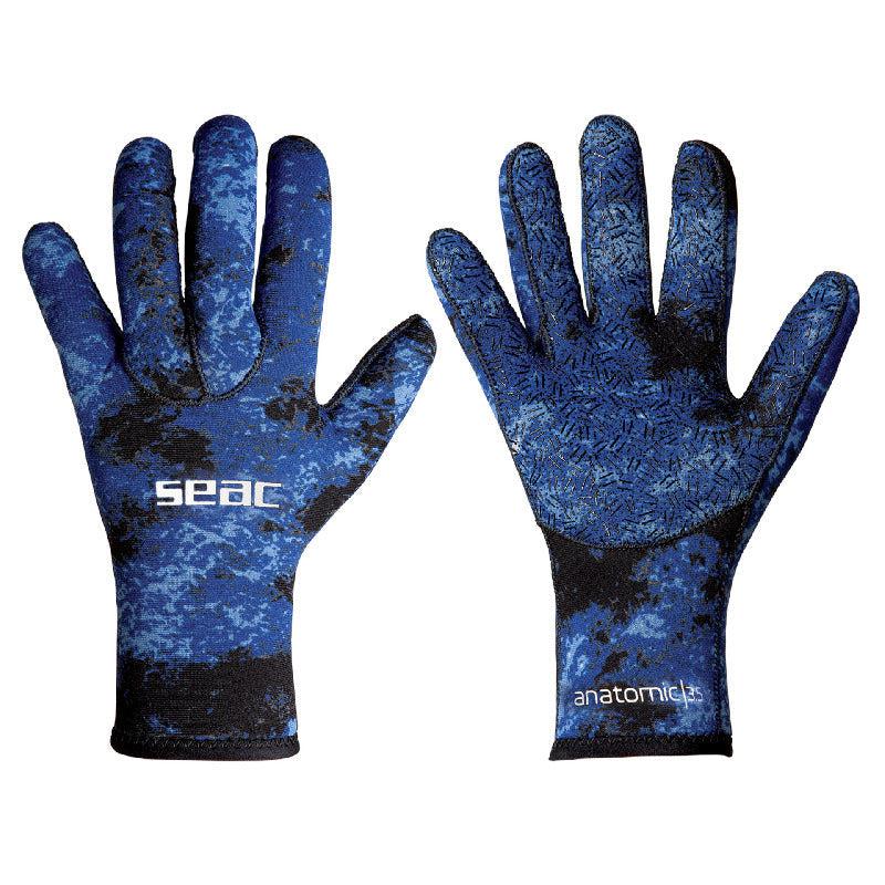 Seac 350 Diving Gloves 3.5 MM-Blue Camouflage